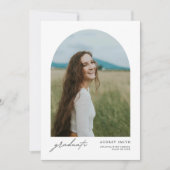 Modern Boho Arch 4 foto's Afstuderen Aankondiging (Voorkant)