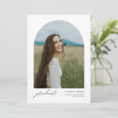 Modern Boho Arch 4 foto's Afstuderen Aankondiging (Staand voorkant)