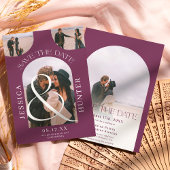 Modern boho arch 4 foto's bruiloft paars save the date