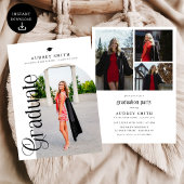 Modern Boho Arch 4 Photos Graduation Kaart