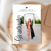 Modern Boho Arch 4 Photos Graduation Kaart