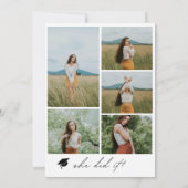 Modern Boho Arch 6 foto's Afstuderen Aankondiging (Achterkant)