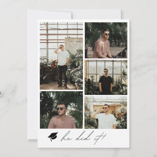 Modern Boho Arch 6 foto's Afstuderen Aankondiging (Achterkant)