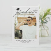 Modern Boho Arch 6 foto's Afstuderen Aankondiging (Staand voorkant)