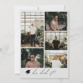 Modern Boho Arch 6 foto's Afstuderen Aankondiging (Achterkant)