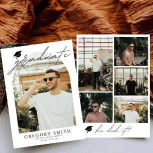 Modern Boho Arch 6 foto's Afstuderen Aankondiging