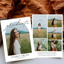 Modern Boho Arch 6 foto's Afstuderen Aankondiging