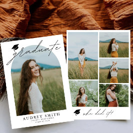 Modern Boho Arch 6 foto's Afstuderen Aankondiging