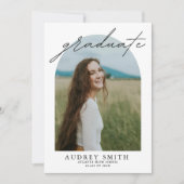 Modern Boho Arch 6 foto's Afstuderen Aankondiging (Voorkant)