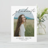 Modern Boho Arch 6 foto's Afstuderen Aankondiging (Staand voorkant)