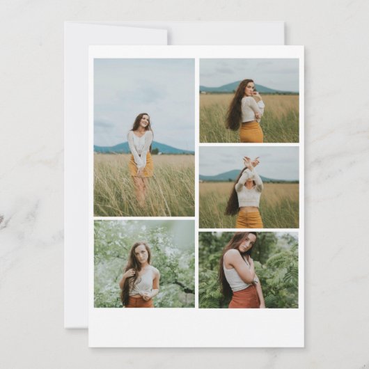 Modern Boho Arch 6 foto's Afstuderen Aankondiging (Achterkant)