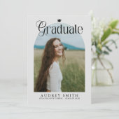 Modern Boho Arch 6 Photos Graduation Announcement Kaart (Staand voorkant)