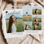 Modern Boho Arch 6 Photos Graduation Announcement Kaart<br><div class="desc">Introducing our Modern Boho Arch 6 Photos Graduation Announcement! Celebrate your academic achievement with a touch of bohemian flair. This announcement features a stylish plaid design in modern hues, perfect for adding a trendy twist to your graduation announcement. With space for four cherished photos from your journey, this announcement allows...</div>