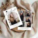 Modern Boho Arch 6 Photos Graduation Announcement Kaart<br><div class="desc">Introducing our Modern Boho Arch 6 Photos Graduation Announcement! Celebrate your academic achievement with a touch of bohemian flair. This announcement features a stylish plaid design in modern hues, perfect for adding a trendy twist to your graduation announcement. With space for four cherished photos from your journey, this announcement allows...</div>