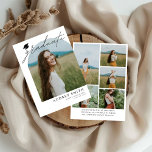 Modern Boho Arch 6 Photos Graduation Announcement Kaart<br><div class="desc">Introducing our Modern Boho Arch 6 Photos Graduation Announcement! Celebrate your academic achievement with a touch of bohemian flair. This announcement features a stylish plaid design in modern hues, perfect for adding a trendy twist to your graduation announcement. With space for four cherished photos from your journey, this announcement allows...</div>