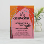 Modern Boho Arch Abstracte Graduation Party Kaart (Staand voorkant)