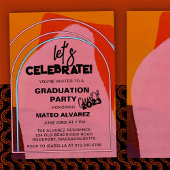 Modern Boho Arch Abstracte Graduation Party Kaart