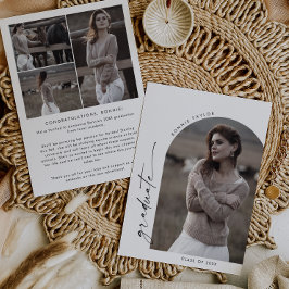 Modern Boho Arch Afstuderen Foto Afstuderen Aankondiging