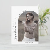 Modern Boho Arch Afstuderen Foto Afstuderen Aankondiging (Staand voorkant)