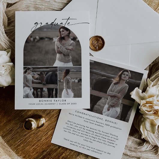 Modern Boho Arch Afstuderen het Afstuderen van het Aankondiging