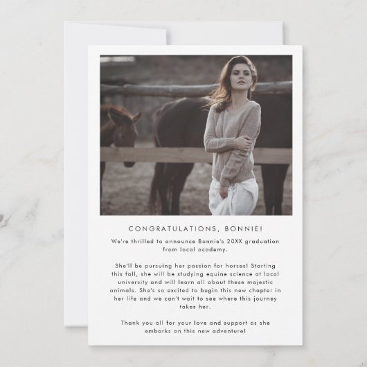 Modern Boho Arch Afstuderen het Afstuderen van het Aankondiging (Achterkant)