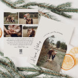 Modern Boho Arch Beige Happiest Feestdagen 5 Foto Feestdagenkaart<br><div class="desc">Vier de vreugde van het seizoen met deze moderne boho boog beige gelukkigste feestdagen 5 foto vakantie kaart. Het unieke en chique bewerkbare script creëer is een vleugje charme en individualiteit. Het eenvoudige, elegante zwart-wit ontwerp, met een klassieke bohemian boog lijst, roept een grillige winterambiance op. Het minimale en delicate...</div>