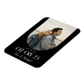 Modern Boho Arch Black White Save the Date Magneet (Linkerzijde)