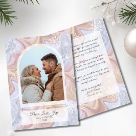 Modern Boho Arch Blue Holiday Greeting Kaart