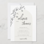 Modern Boho Arch Calligraphy Orchids Ivory Wedding Kaart (Voorkant)