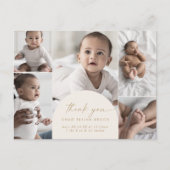 Modern Boho Arch Cream Multi Foto Dank je wel Aankondigingskaart (Voorkant)