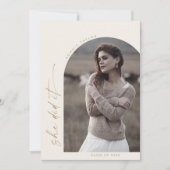 Modern Boho Arch Cream Ze maakte het Foto Afstuder Aankondiging (Voorkant)