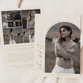 Modern Boho Arch Cream Ze maakte het Foto Afstuder Aankondiging