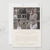 Modern Boho Arch | Crème Afstuderen Foto-Afstudere Aankondiging (Achterkant)