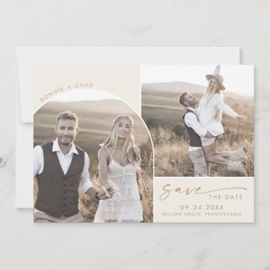 Modern Boho Arch | Crm 3 Foto van Cream Save The Date (Voorkant)