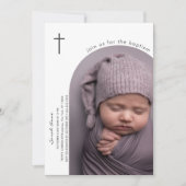 Modern Boho Arch Cross Baby Foto doop Kaart (Voorkant)