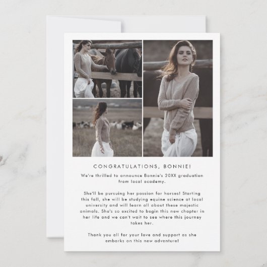 Modern Boho Arch deed het Foto Afstuderen Aankondiging (Achterkant)