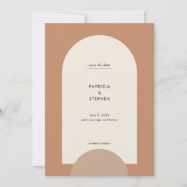 Modern Boho Arch Desert Terracotta Sand Save The Date