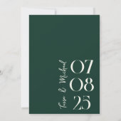 Modern Boho Arch Foto Emerald Green Wedding Save The Date (Achterkant)