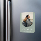 Modern Boho Arch Foto Sage Green Save the Date Magneet