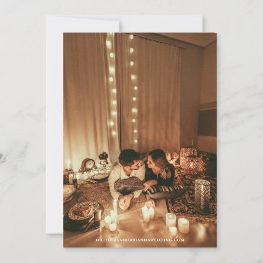 Modern Boho Arch Foto Sage Green Simple Wedding Save The Date (Achterkant)