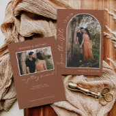 Modern Boho Arch Foto Terracotta Wedding Save The Date