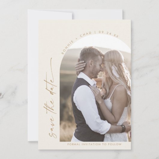 Modern Boho Arch | Foto van Cream Save The Date (Voorkant)