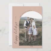 Modern Boho Arch | Foto van Salmon Holiday Feestdagenkaart (Voorkant)