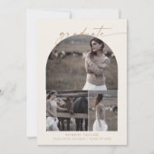 Modern Boho Arch | Fotocollage van Cream Afstudere Aankondiging (Voorkant)