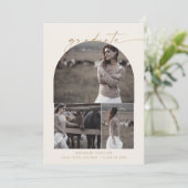 Modern Boho Arch | Fotocollage van Cream Afstudere Aankondiging (Staand voorkant)