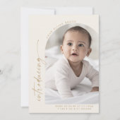 Modern Boho Arch | Fotogeboorte van Cream Aankondiging (Voorkant)