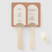 Modern Boho Arch Geometric Wedding Programme Handwaaier (Voorkant en achterkant)