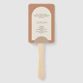 Modern Boho Arch Geometric Wedding Programme Handwaaier (Achterkant)