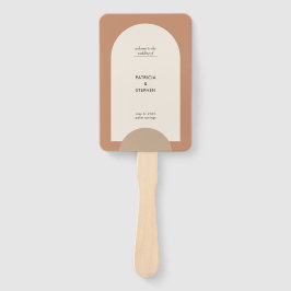 Modern Boho Arch Geometric Wedding Programme Handwaaier