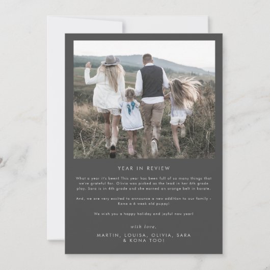 Modern Boho Arch | Grauwe fotocollage Feestdagenkaart (Achterkant)